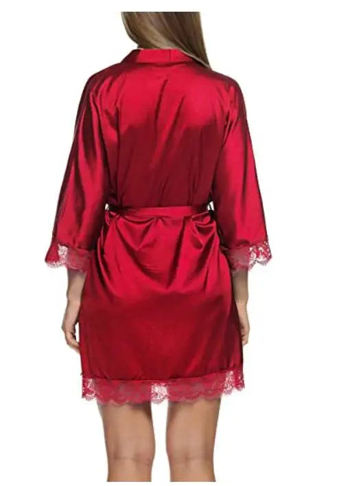 Robe de Nuit Satinée avec Dentelle