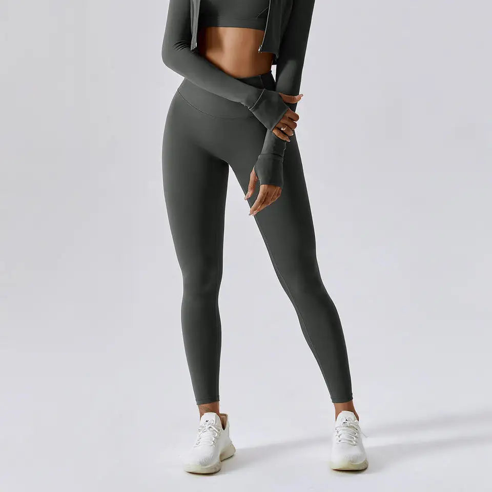 Ensemble vêtements de fitness gainant 4 pièces – Tenue sport femme