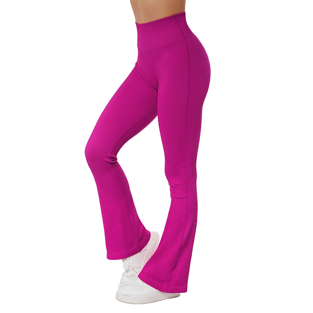 Legging flare sans couture côtelé – Femme
