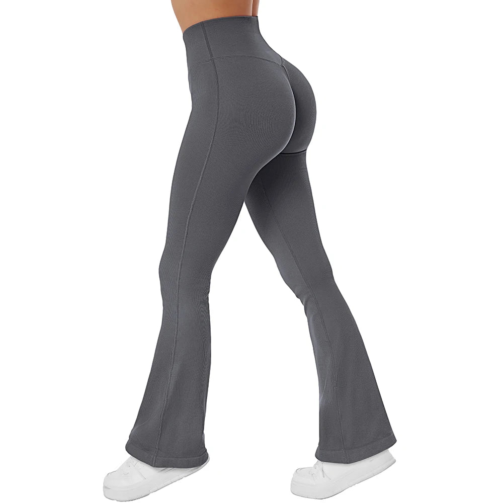 Legging flare sans couture côtelé – Femme