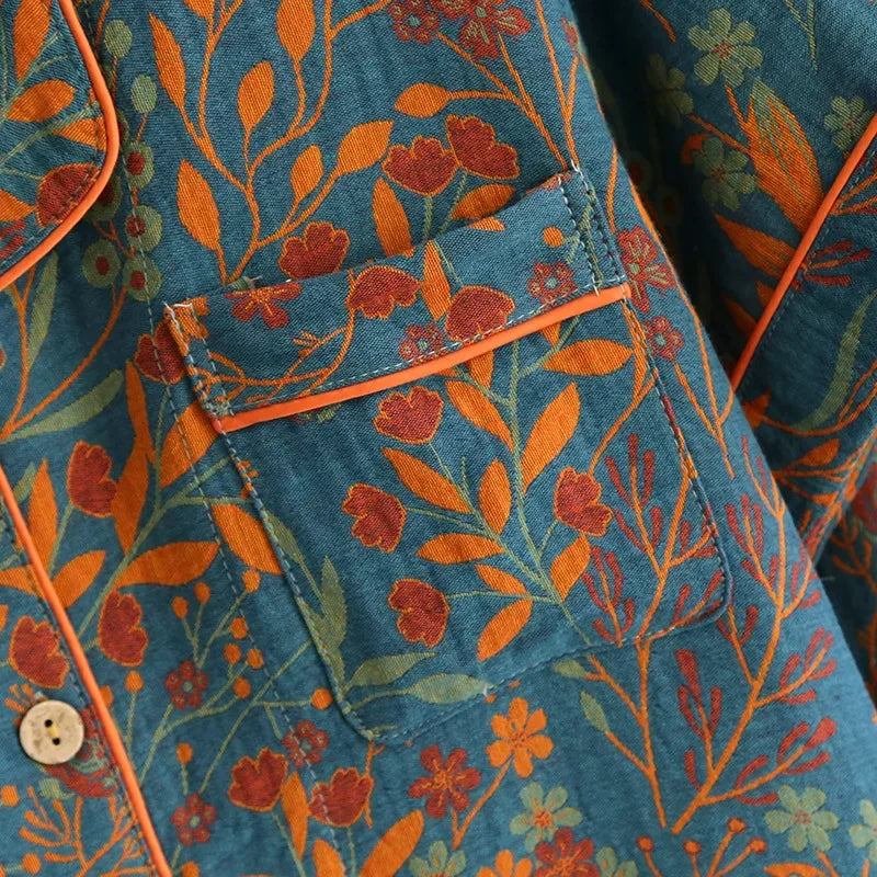 Pyjama femme coton imprimé floral