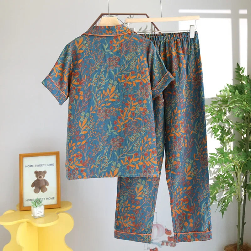 Pyjama femme coton imprimé floral