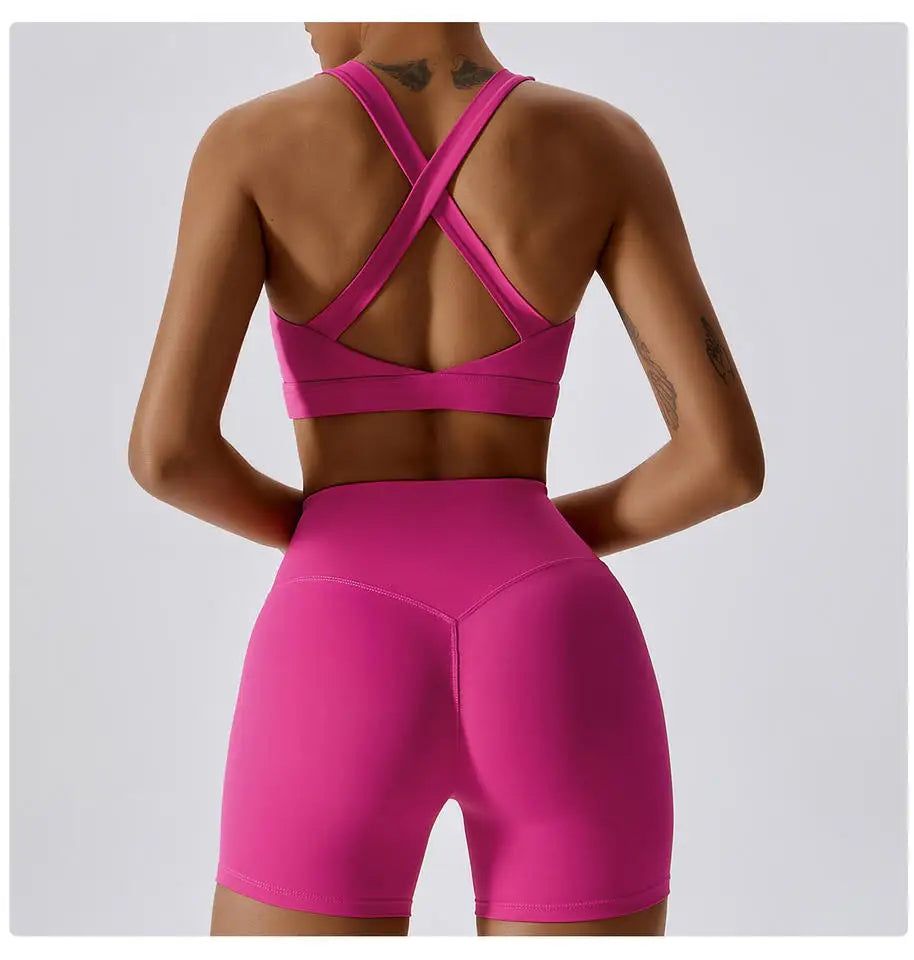 Ensemble vêtements de fitness gainant 4 pièces – Tenue sport femme