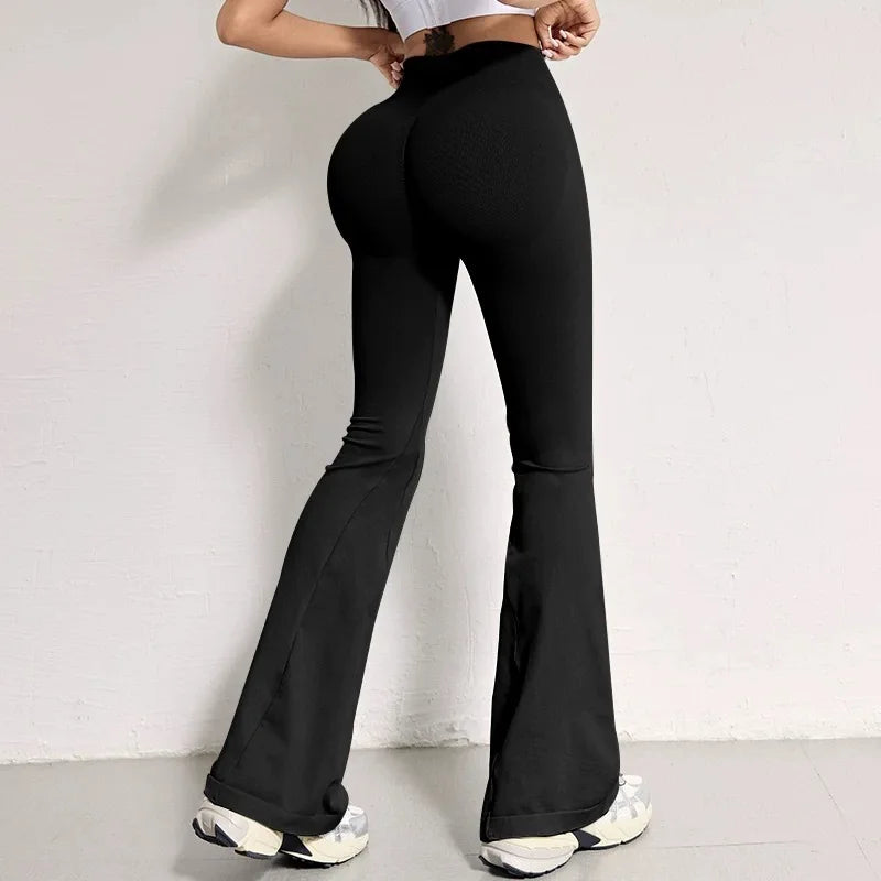 Pantalon fitness flare taille haute – Femme