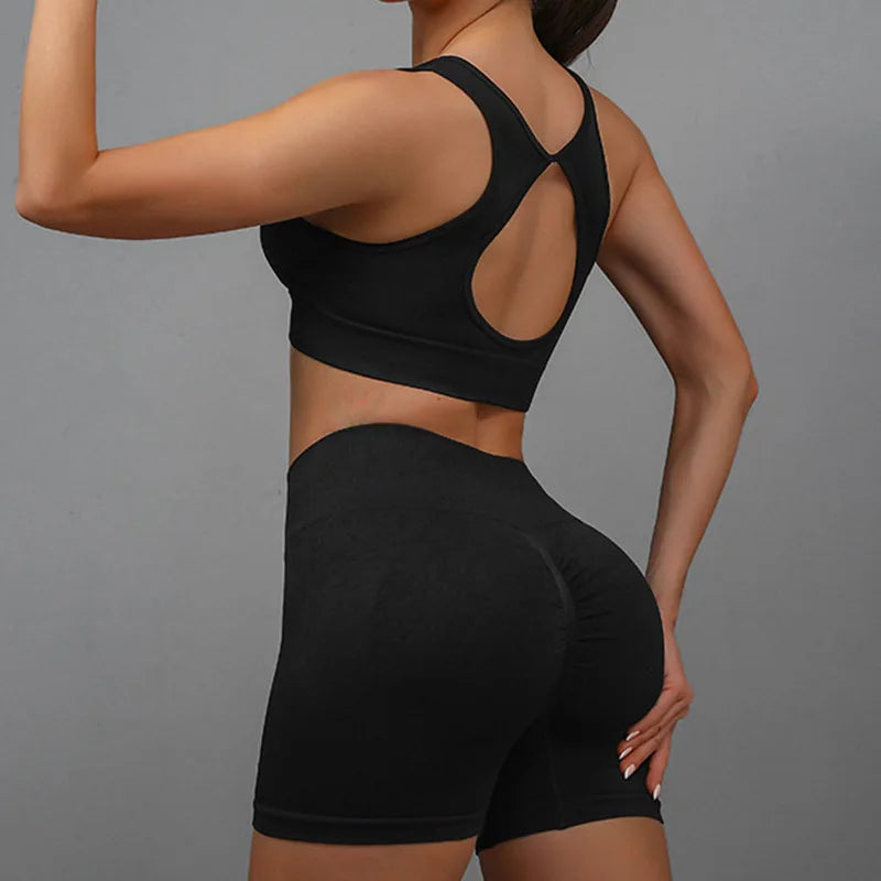Ensemble yoga sport femme – Brassière, short et legging, tenue fitness
