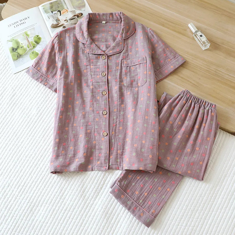 Pyjama femme coton imprimé floral